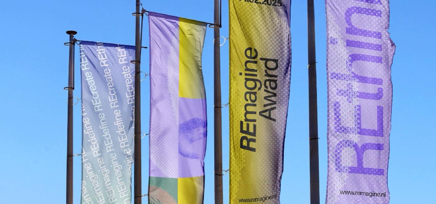 REmagine Award flags lining the ceremony venue